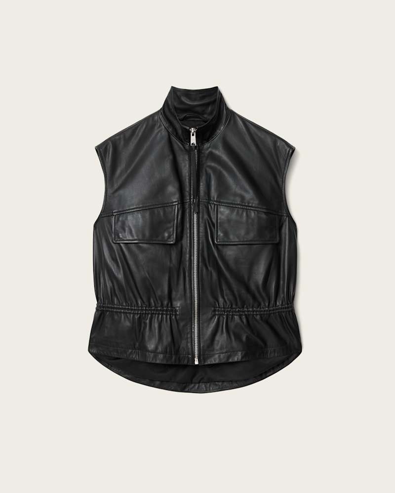 Flor Relaxed Fit Leather Gilet