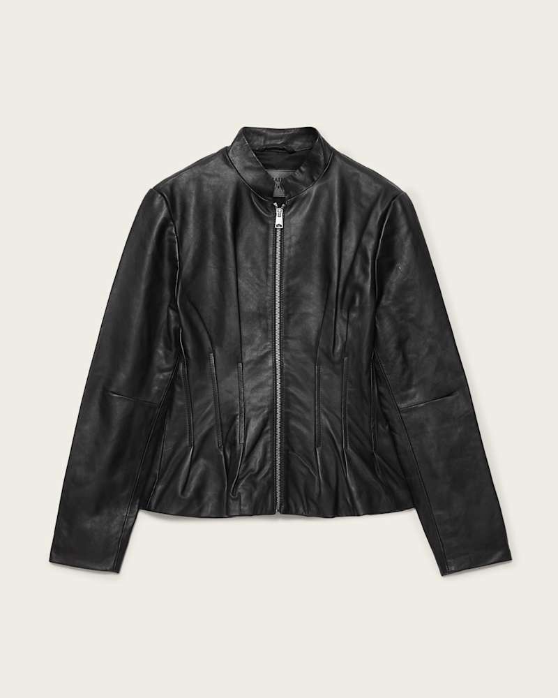 Clo Pleated Leather Jacket