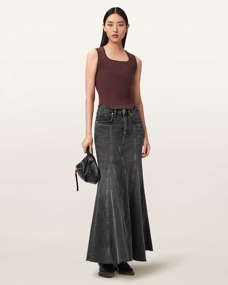 Alma High Rise Denim Skirt