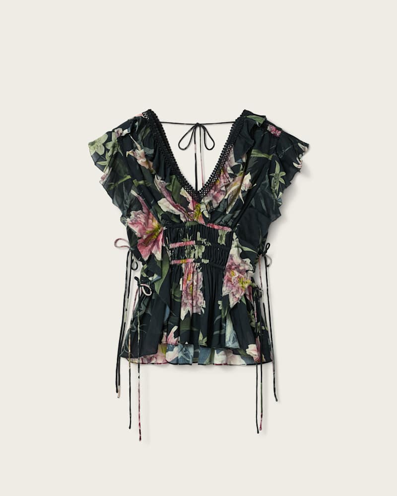 Canto Printed Ruffle Tiered Top