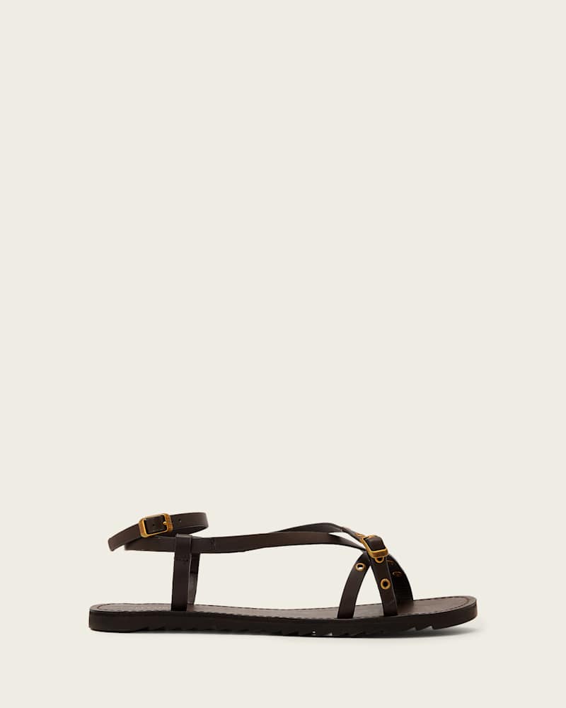 Tyla Eyelet Leather Buckle Sandals