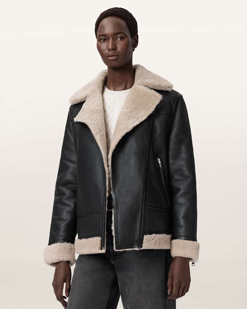 Sola Shearling Biker Jacket     