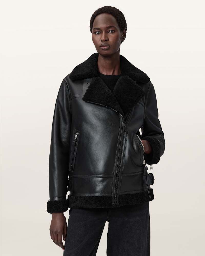 Sola Shearling Biker Jacket
