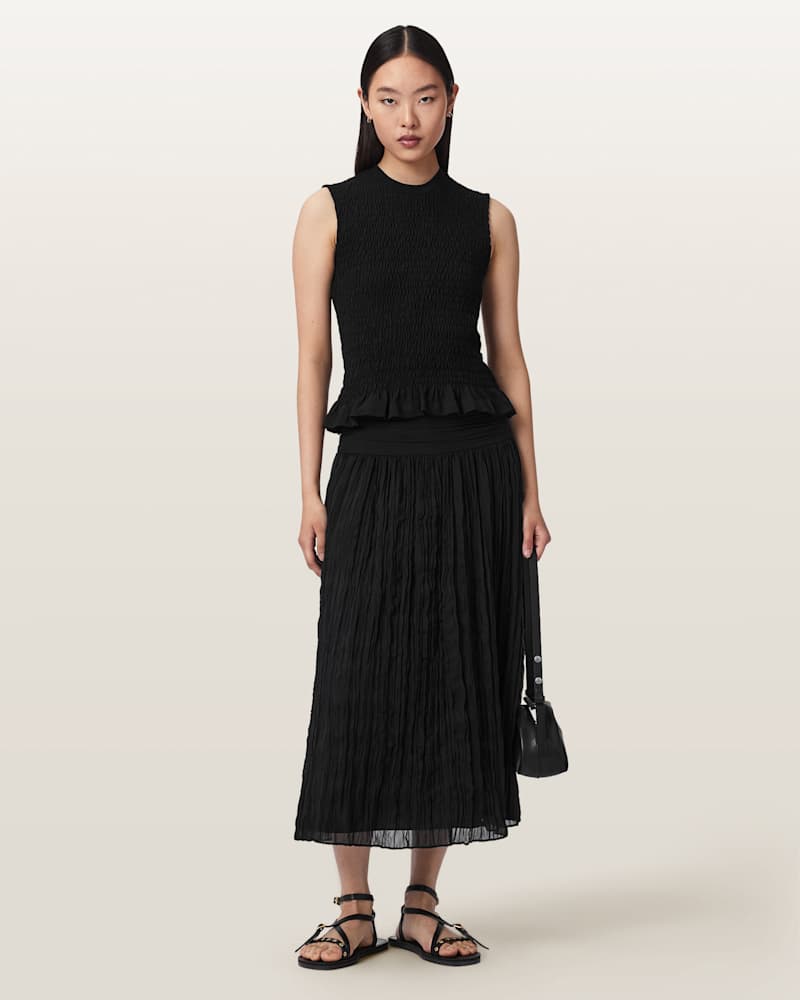 Asal Ruched Maxi Skirt