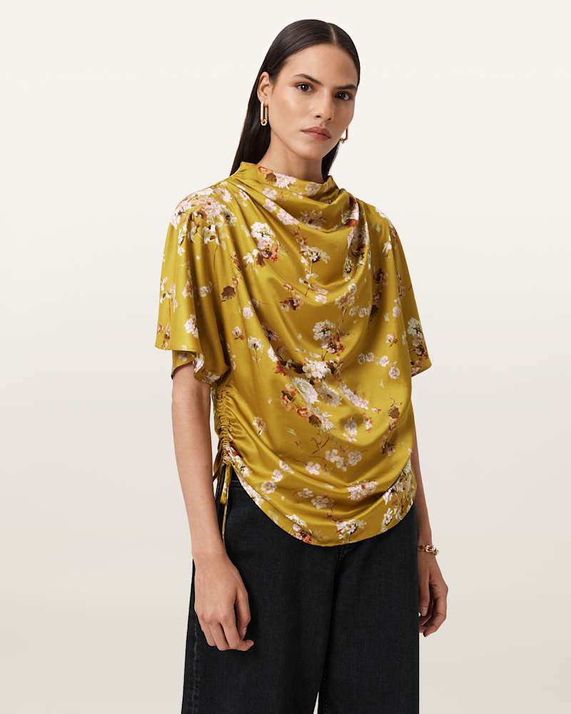 Leslie Draped Satin Top