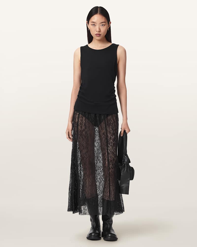 Arran Snake Print Midi Skirt
