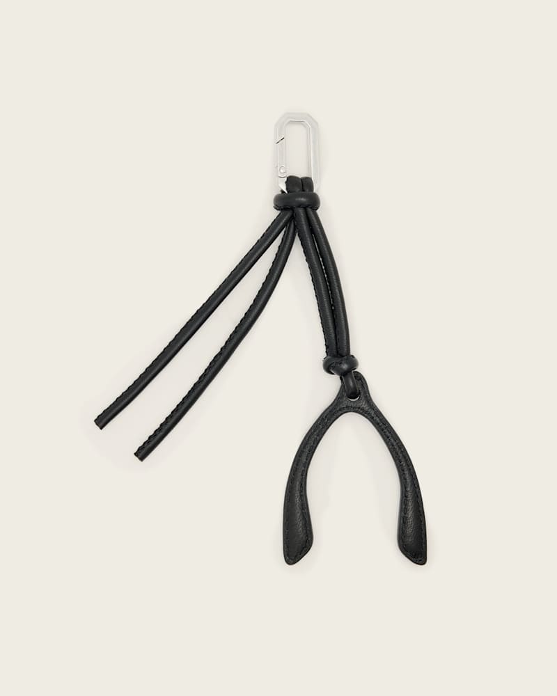 Wishbone Leather Keyring
