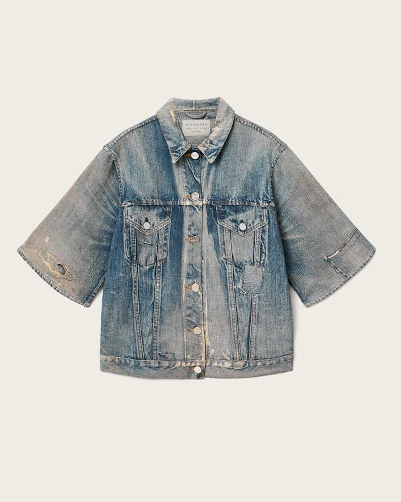 Juni Terry Short Sleeve Illusion Of Denim Shirt