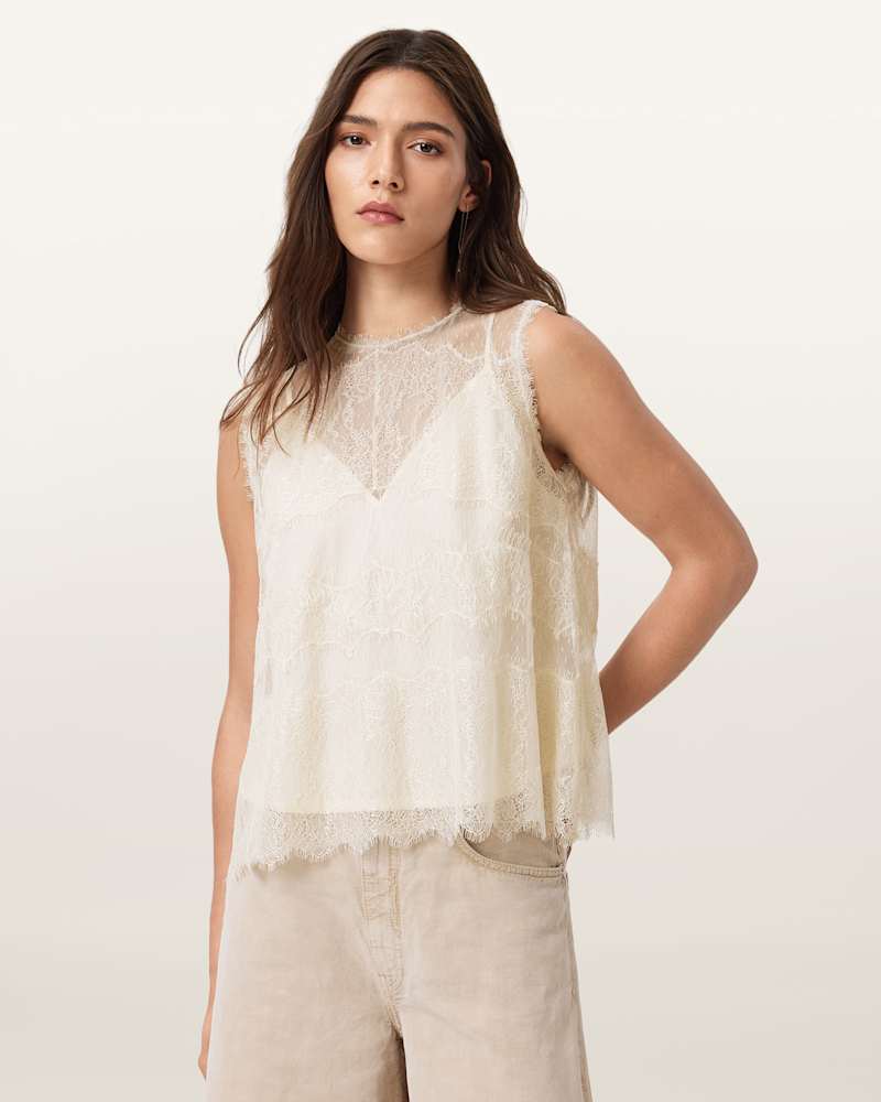Clara Lace Trim Sleeveless Top