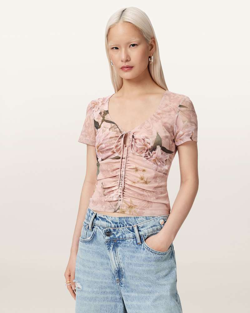Gabby Slim Fit Floral Mesh Top