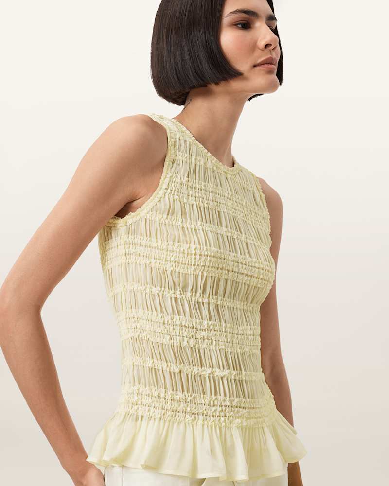Marion Shirred Sleeveless Top
