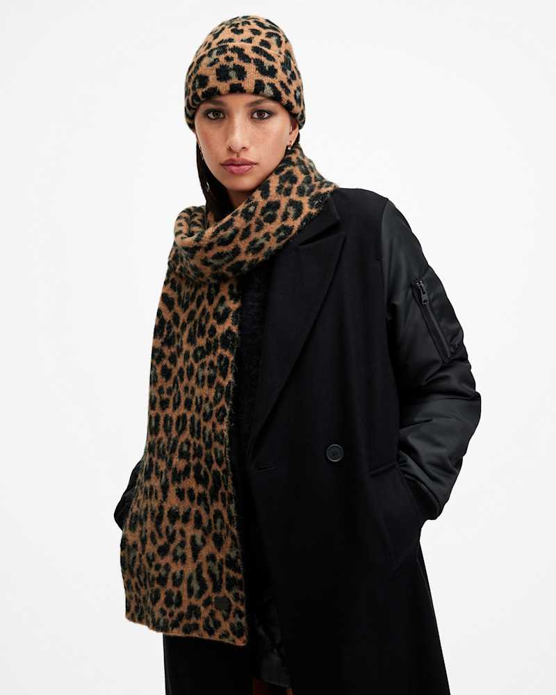 Lex Leopard Print Brushed Scarf