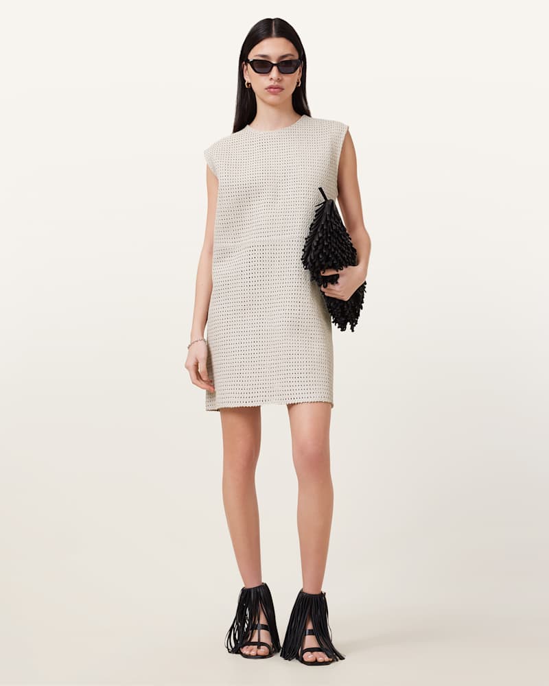 Nessa Woven Leather Mini Dress