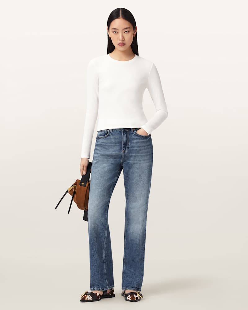 Elena Long Sleeve Cotton T-Shirt