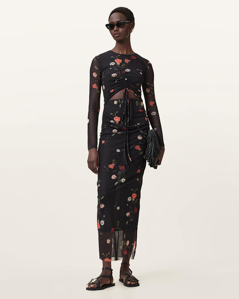 Kathy Print Mesh Maxi Dress