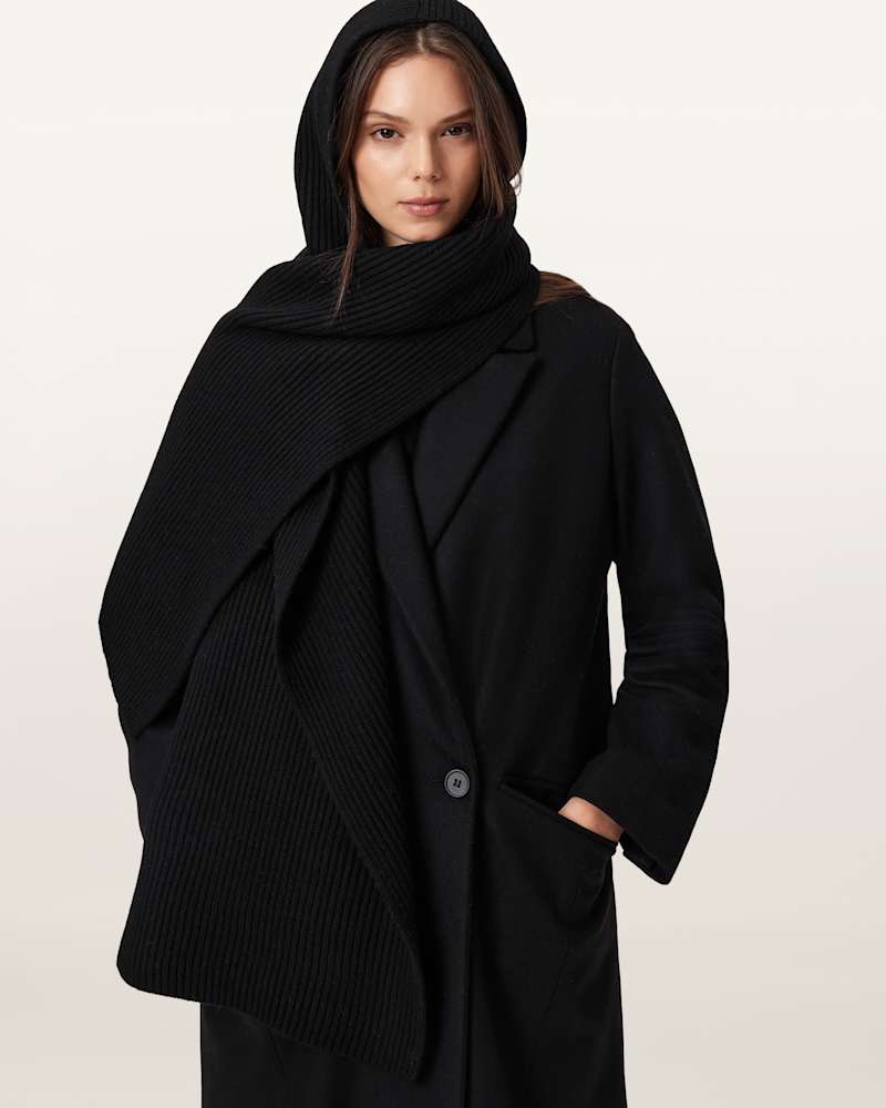 Wren Hooded Wool Scarf