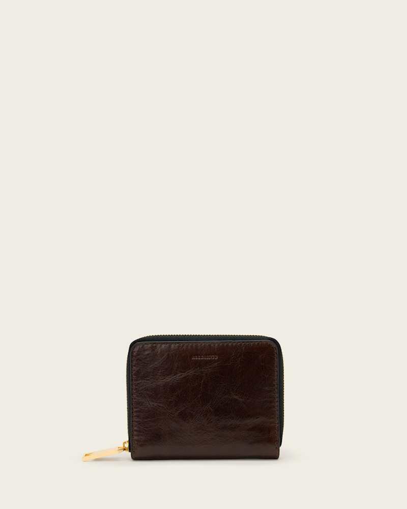 Lena Hex Leather Zip Wallet