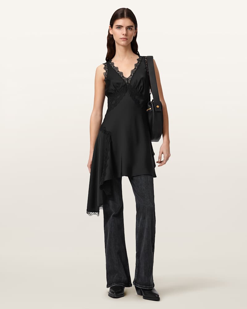 Ilka Asymmetric Lace Mini Dress