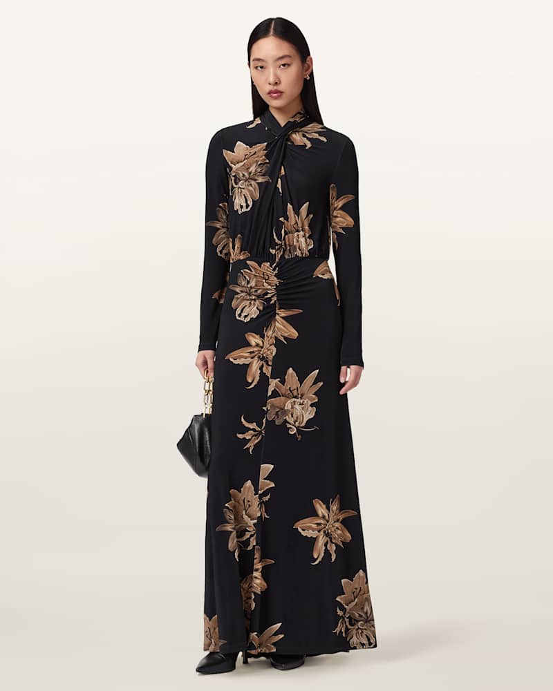 Mina Floral A-Line Maxi Dress