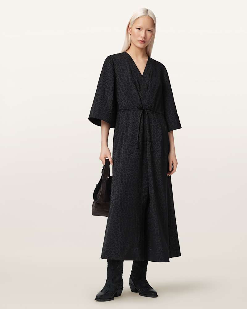 Diana Leopard Print Pleated Maxi Dress