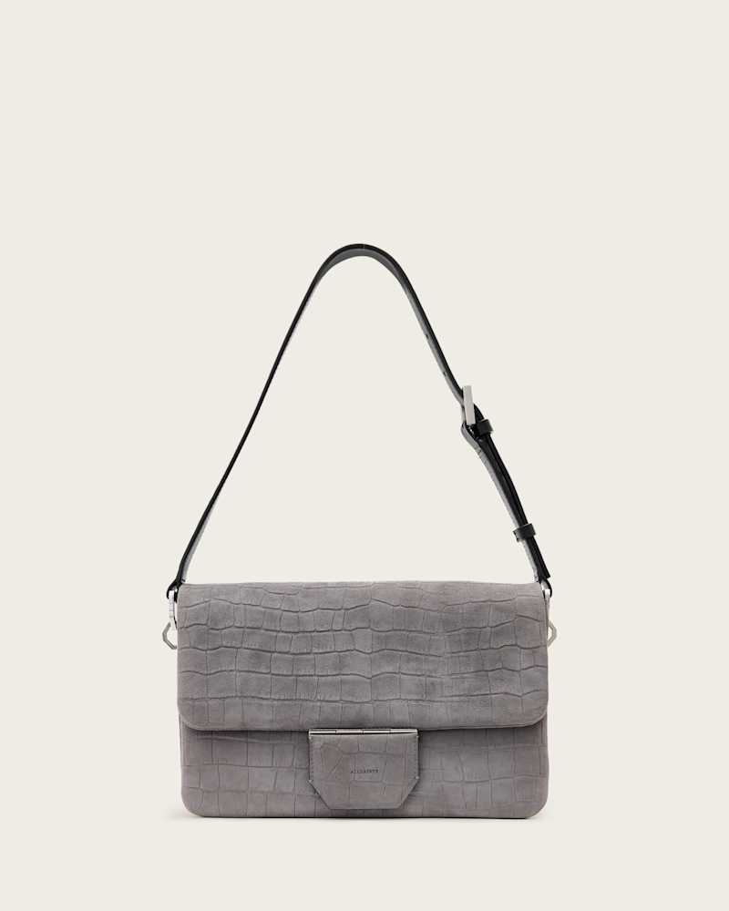 Ondine Croc-Effect Nubuck Shoulder Bag
