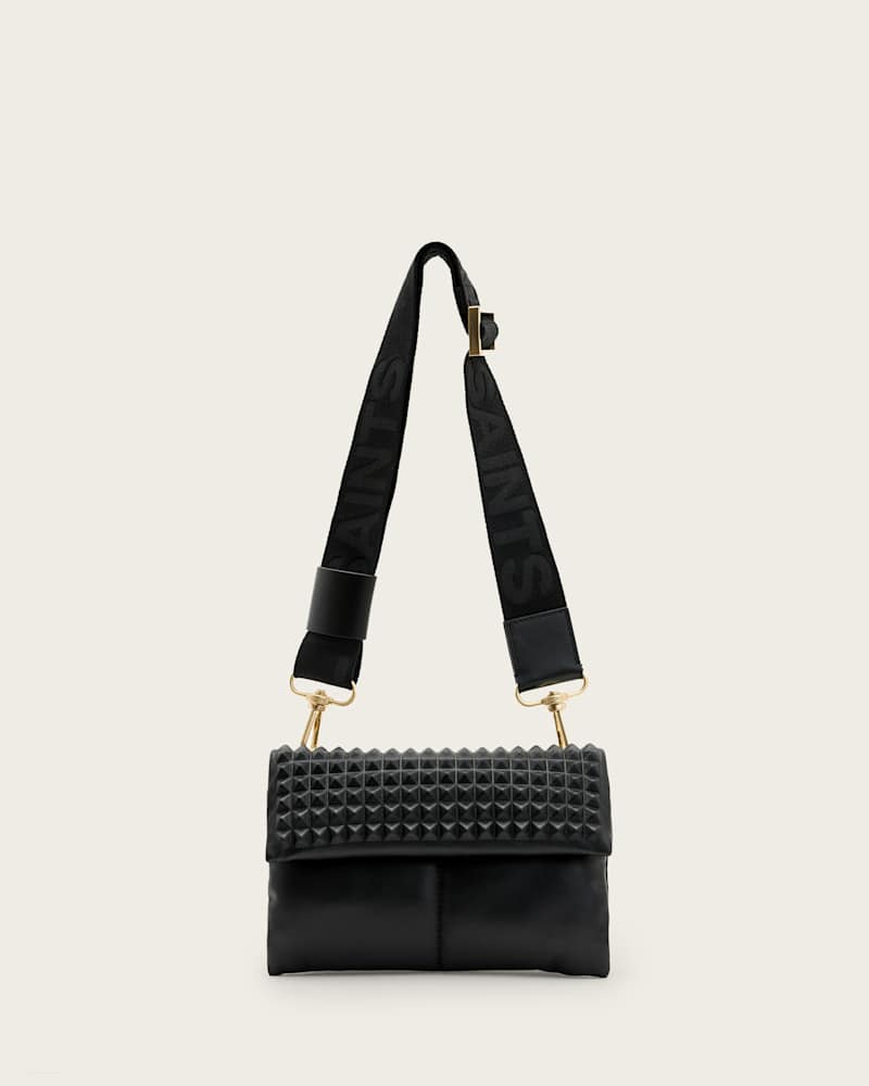 Ezra Leather Studded Crossbody Bag