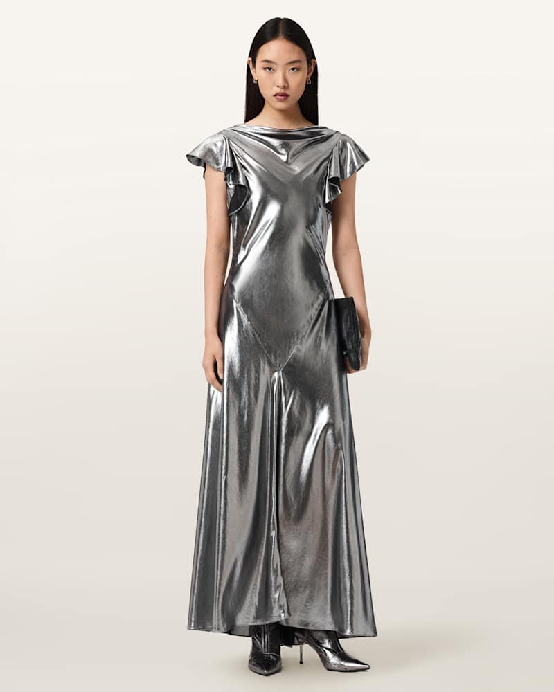 Flora Metallic Maxi Dress