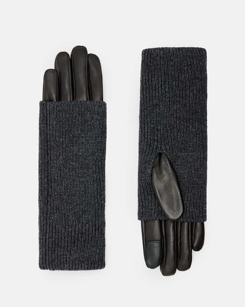Zoya Knitted Cuff Leather Gloves