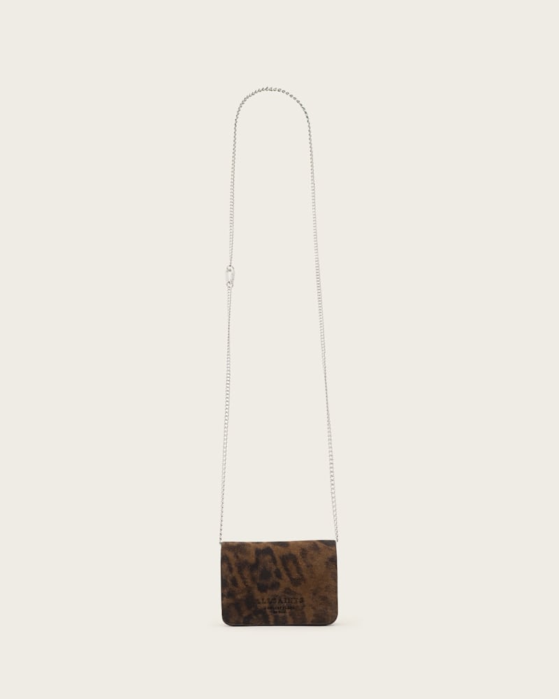 Honore Leopard Print Suede Crossbody Bag