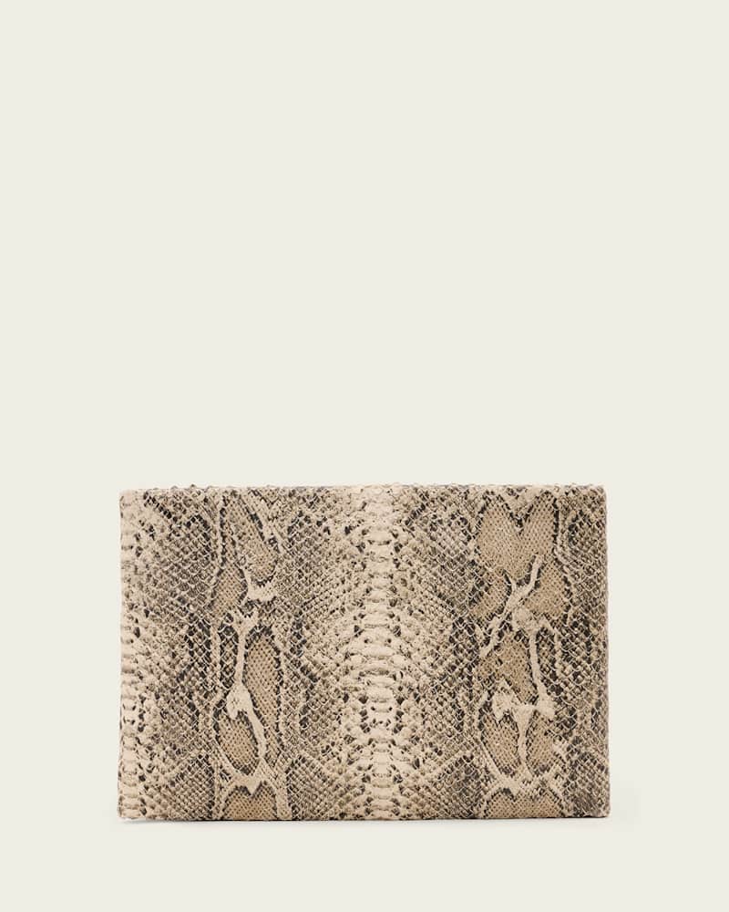 Bettina Leather Snake Clutch Bag