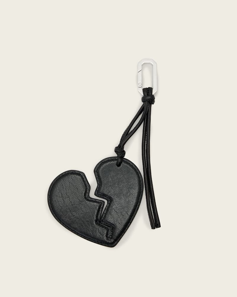 Broken Heart Leather Keyring