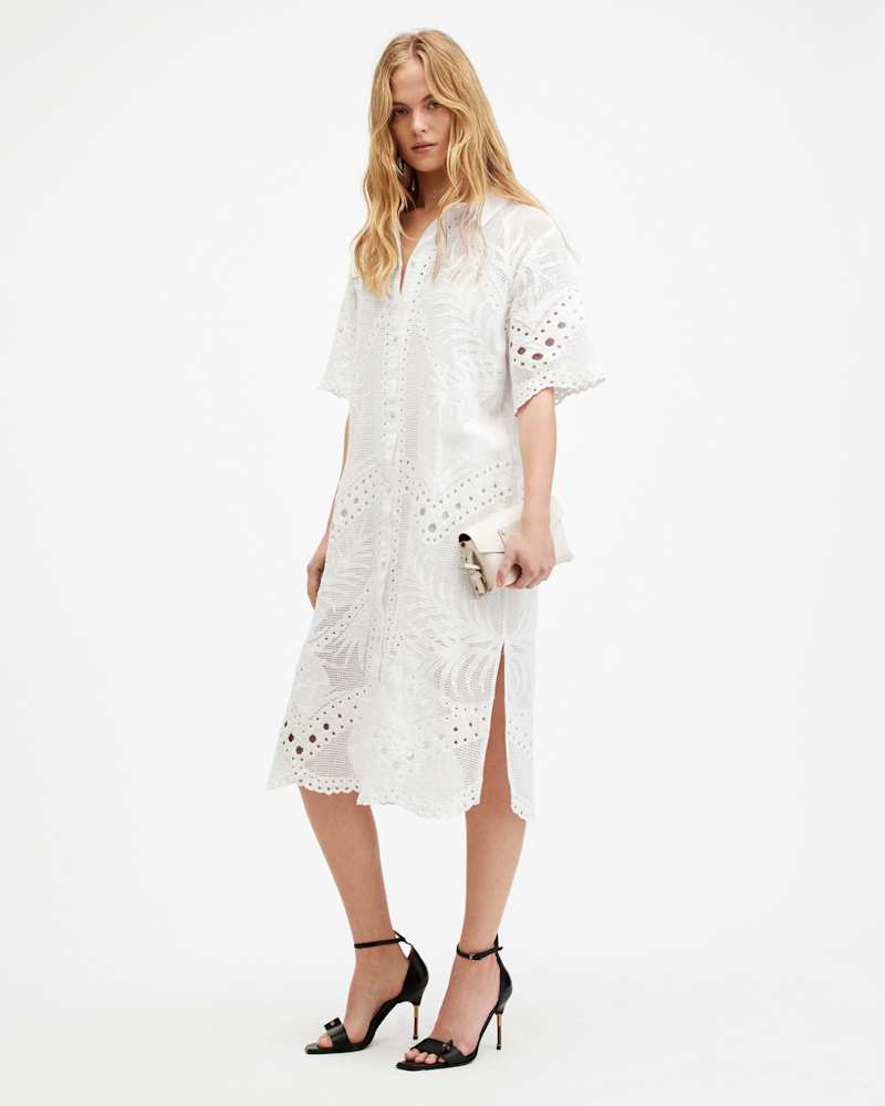 Meria Broderie Midi Dress