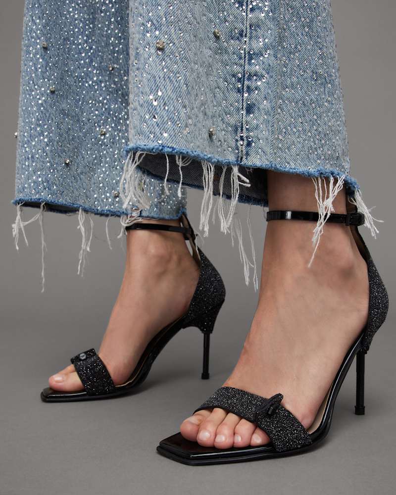 Betty Square Toe Leather Heeled Sandals