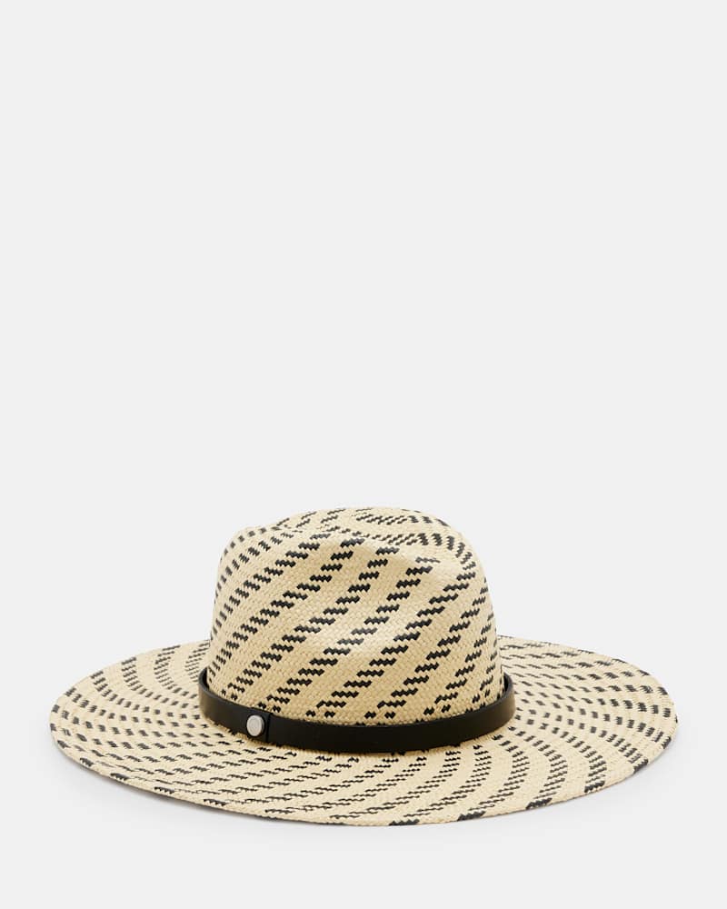 Candice Straw Two Tone Striped Fedora
