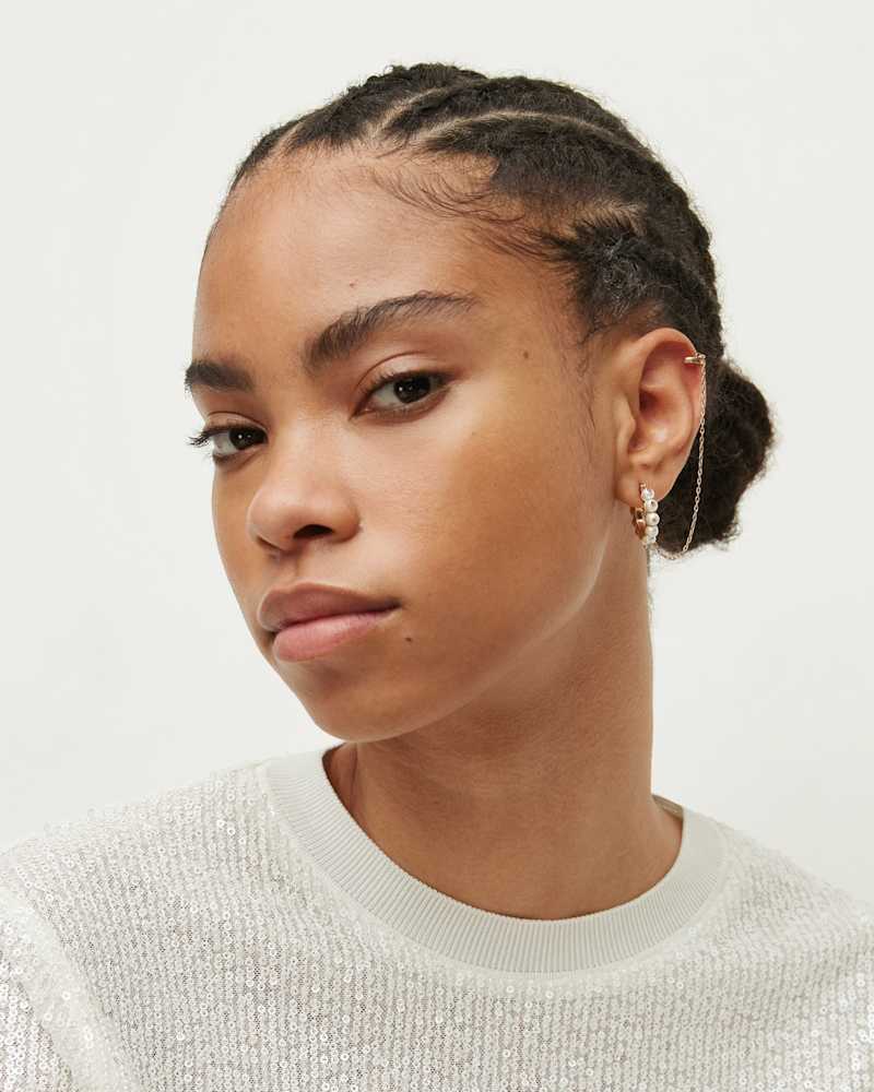 Dana Pearl Hoop Earring Cuff