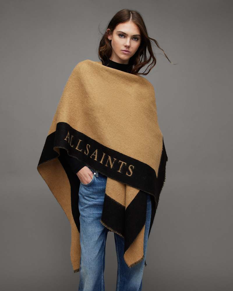 Saints Border Logo Wool Ruana Scarf
