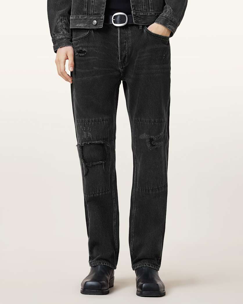Reid Repair Distressed Straight Leg Jeans