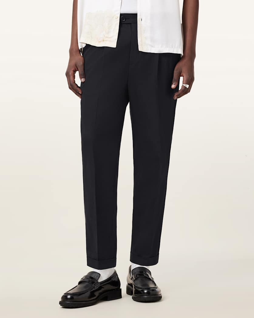 Tallis Slim Fit Cropped Tapered Trousers