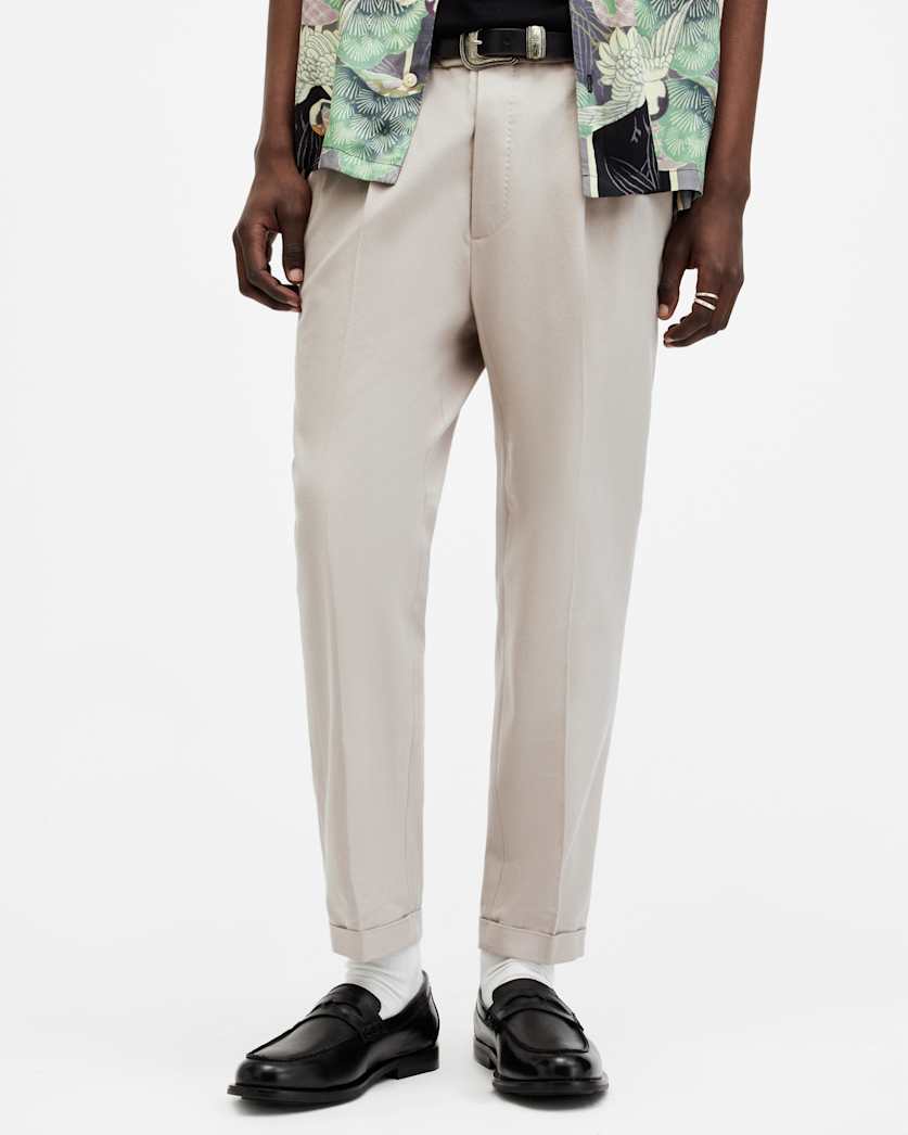 Tallis Slim Fit Cropped Tapered Trousers