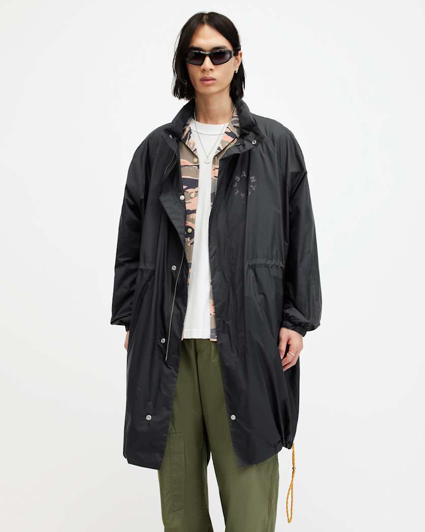 Tierra Lightweight Logo Print Parka Coat