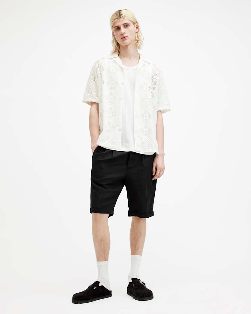 Ora Tallis Linen Blend Slim Fit Shorts