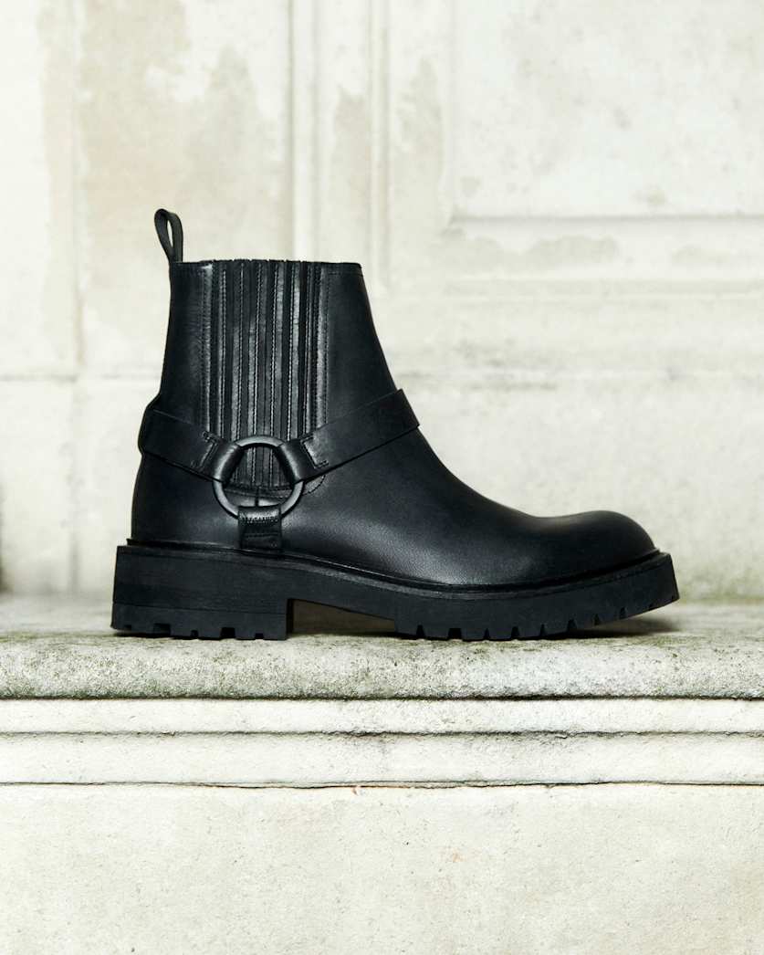 Hank Leather Biker Boots
