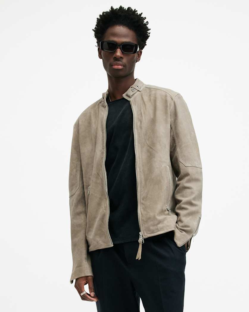 Cora Suede Snap Back Collar Jacket
