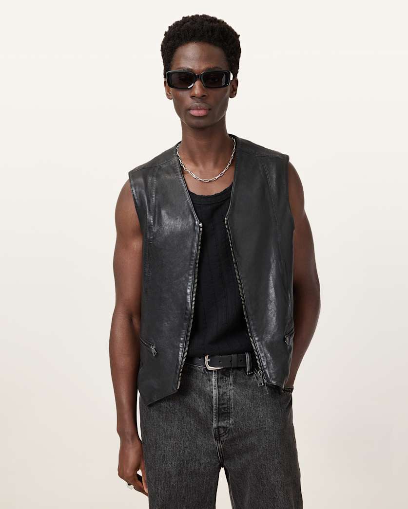 Davies Leather Waistcoat