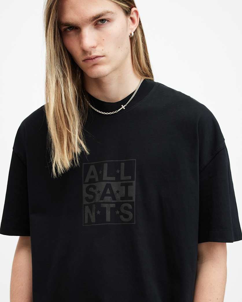 Below Logo Printed Oversized T-Shirt