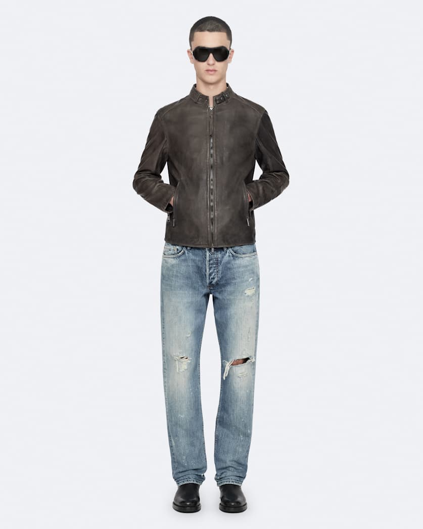 Cora slim fit leather jacket