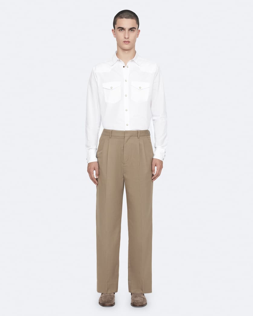 Ware Straight-Fit Double-Pleat Trousers