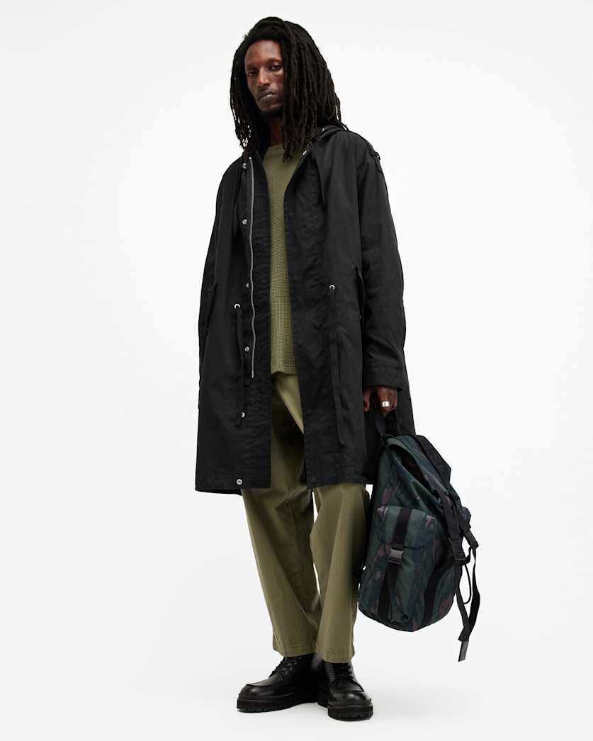Birdman Hooded Oversized Parka Coat
