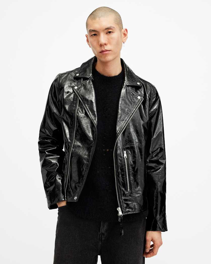 Badwan Slim Fit Leather Biker Jacket