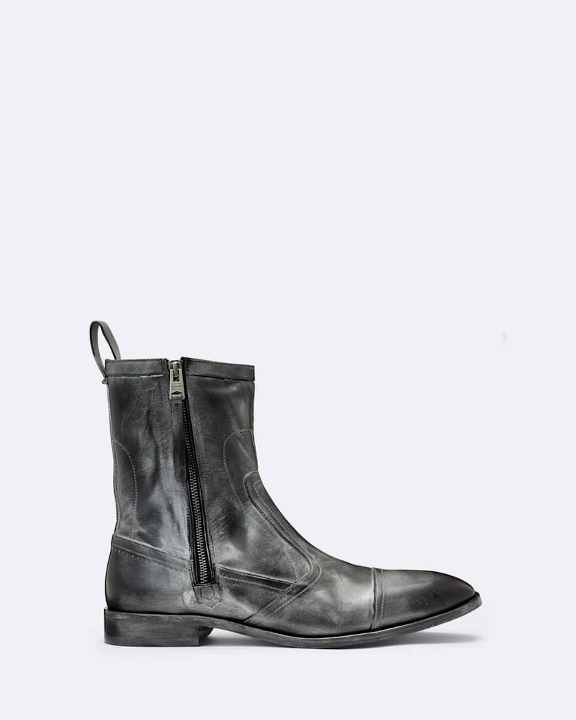 Dorian Zip-Up Leather Ankle Boots